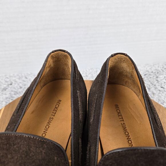 Beckett Simonon Mens 13 Bernard Brown Suede Almond Toe Tassel Loafer Dress Shoe - Picture 12 of 14